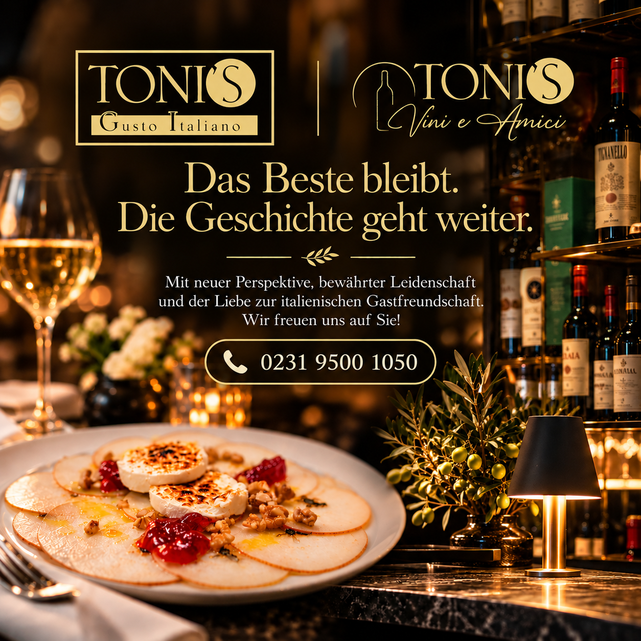 TONI'S Gusto Italiano und TONI'S Vini e Amici – italienische Kulinarik und Weinkultur